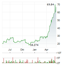 STMICROELECTRONICS NV Chart 1 Jahr