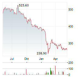 TYLER TECHNOLOGIES INC Chart 1 Jahr