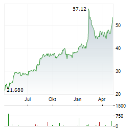 BORGWARNER Aktie Chart 1 Jahr