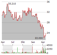 BORGWARNER Aktie Chart 1 Jahr