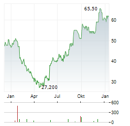 BRP Aktie Chart 1 Jahr