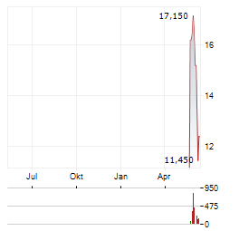 PAYPAY Aktie Chart 1 Jahr