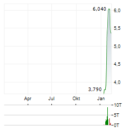 RIBER Aktie Chart 1 Jahr