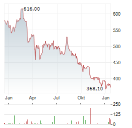 TYLER TECHNOLOGIES Aktie Chart 1 Jahr